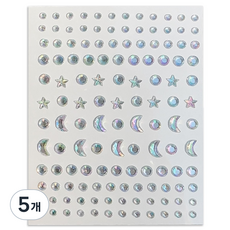 다락301 스티커 페이스 반짝이 페스티벌 파티 워터밤 메이크업 큐빅 얼굴스티커, 5개, 01 은은한별빛달빛