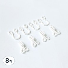 싸개 걸고리 밍크 여밈단추 의류걸고리 1쌍, 8개, 화이트