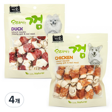 백년애 고기가 2배 이상 말린 오래먹는 강아지껌, 혼합 소형, 250g, 4개 혼합 소형, 250g, 4개