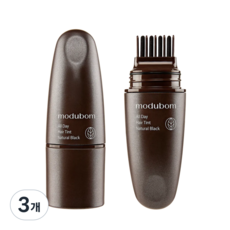 모두봄 간편한 새치커버스틱 올데이 헤어틴트 흰머리커버, 3개, 다크 브라운