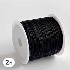 나일론 폴리 매듭실 0.8mm 팔찌 키링 스트랩 만들기, 37.블랙, 2개