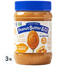 팜유없는 땅콩버터 피넛버터앤코 무가당 올드패션드 스무스, 454g, 3개