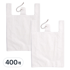 봉다리하우스 다용도 손잡이 배달 마트봉투 유백, 10L, 400개