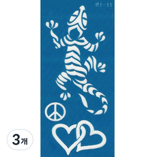 재사용 가능한 지워지는 셀프 헤나타투 도안 A-13~24, 3개, A-23