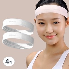오르카라인 논슬립 스포츠 헤어밴드, 4개, 화이트