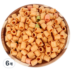 [깨끗한 기름에 바삭한] 20년전통 뻥튀기곡물나라 꼬마 마카로니 아기 뻥튀기 대롱과자 간식 바삭 팝콘 맥주 안주로 추천, 120g, 6개