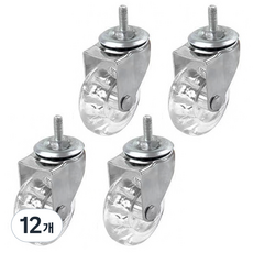 스톤락 2인치 크리스탈 TPU 무소음 캐스터 바퀴 M6, 12개