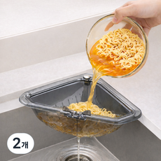 자석 부착 싱크대 음식물 잔반 거름 물빠짐 바구니 배수구 막힘 방지, 2개, 검정색