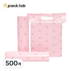 epacklab 리본 패턴 손잡이 택배봉투 0.07T 두꺼운 LDPE 접착식 방수 의류 쇼핑몰 포장봉투, 500개