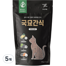 뿌와캔디 국묘간식 국내산 관절&눈&피부 고양이 간식 250g, 연어&참치맛, 5개