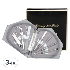 7-piece Professional Manicure Set With Portable Sliver Case, 3세트, silver