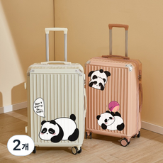 위드코코 DIY 캐리어 꾸미기 빅사이즈 대형 방수 유리 벽 욕실 리무버블 베어 꽃 스티커, 팬더프렌즈, 2개