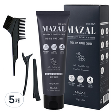 마잘 저자극 비건 셀프 다운펌 120g + 펌브러쉬 + 장갑 + 집게 + 파마지, 5개, 120ml