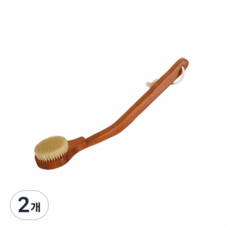 천연 돼지털 목욕 브러시 부드러운 털 피부 자극 없이 온화하게 세정 각질 제거 브러시, 2개, 1개입, 레트로 컬러