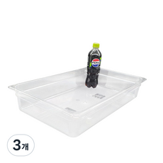 마더쿡 PC 밧드 투명 바트 폴리카보네이트 업소용 주방 용기 반찬통 식재료 보관함, 3개, 4인치(102mm)