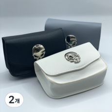 골프 공 스컬 벨트 파우치 볼 주머니 케이스 거리측정기 수납 힙색 필드용품, 블랙, 2개