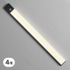 파카이라이트 무타공 슬림 엣지 알루미늄합금 터치식 LED 센서등 40cm, 블랙, 4개