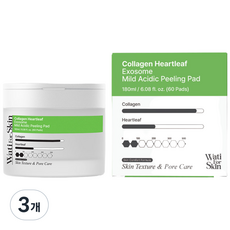 와티포스킨 콜라겐 어성초 엑소좀 약산성 필링패드, 3개, 60매입