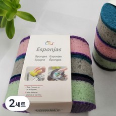호텔에 납품하는 고급 원형 고밀도 스펀지 수세미, 2세트, 6개