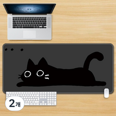 게이밍마우스패드 장패드 논슬립 키보드 매트 귀여운 캐릭터 고양이900x500x3MM, 2개, 고양이112