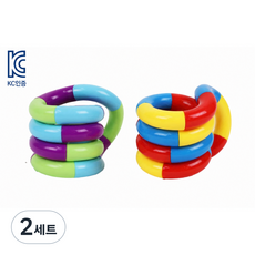 KC인증 탱글피젯토이 2개입세트 안티스트레스토이 피젯토이, 2세트, 보라+빨강