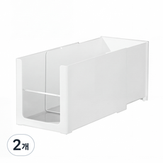 코지티 다용도 길이조절 수납정리함 메모지 포함, 2개, 화이트