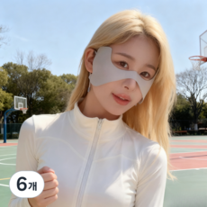 자외선 차단 골프 나비마스크 자외선차단 통기성, 라이트그레이, 6개