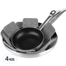 월간리빙 후라이팬 보호패드 3종 세트, 그레이, 4세트