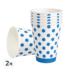 피플스파티 파티컵 240ml 라인도트 18P, 2개, 18개, 블루