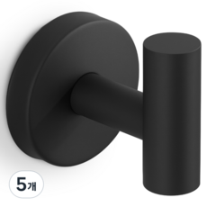 내집클로버 흡착식고리 노바스텐후크 주방 욕실 옷방 다용도 걸이, 5개, 블랙