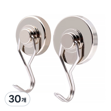 마니코 초강력 네오디움 고리자석 360도 회전형 후크 32mm, 30개