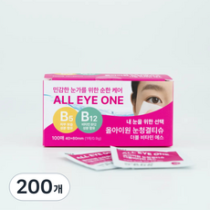코튼데이 올아이원 눈청결티슈 더블비타민 에스 눈꺼풀세정제 마이봄샘 눈기름샘청소, 200개, 180g