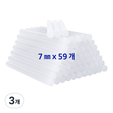 코니아 글루건심 7mm 핫멜트 접착제 글루건 스틱 글루스틱 59pcs, 3개