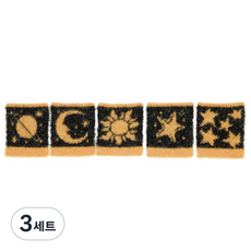 쏠룹 국산 니트 주방 수세미, 3세트, 5개, 블랙(우주)