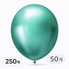 브로키 메탈풍선 12인치 50p 펄풍선 크롬풍선 데코 파티용품, 250개, 메탈민트