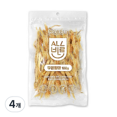 하우펫 올바른 무염황태 국내산 수제 건조간식, 4개, 100g, 황태