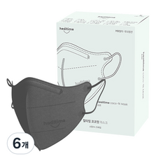 힐타임 코코핏 KF94 컬러 마스크 소형N 새부리형 숨쉬기편한, 25매입, 6개, 스모키그레이