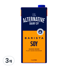 (소비기한 26년 9월 24일) 얼터너티브 데어리 호주 두유 바리스타 소이 비건 밀크, 3개, 1L