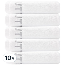 융풍 수건 호텔수건 60수 고급수건 절묘한 편지 자수 타올, 흰색, 10개