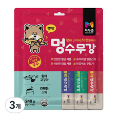 목우촌 펫9단 멍수무강 강아지 짜먹는 양갱 스틱, 3개, 240g, 혼합맛(황태/고구마)
