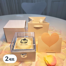 촛불을 부는 순간 순식간에 반지로 변하는 서프라이즈 반지 케이스 마술 Happy Birthday(쇼핑백 + 메시지카드 + 꽃잎100장 포함), 2세트