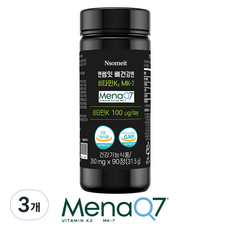 비타민 K2 식약청인증 MK-7 엔썸잇 뼈건강 영양제 메나퀴논 대용량 3개월분, 3개, 90정