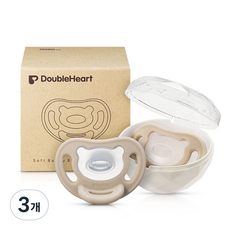 더블하트 Soft Buddy 노리개 젖꼭지 버디노리개2단계 퍼플M, S, 베이지, 3개