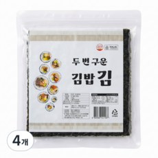 바다향 잘 안터지는 두번 구운 튼튼한 김밥김 100매, 4개, 240g
