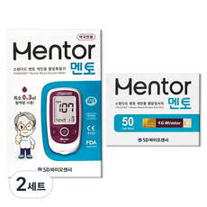 SD바이오센서 멘토 혈당측정기+검사지 50매, 2세트, mentor