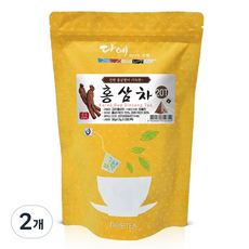 [본사직영] 다예 100% 국산 우려먹는 건강 홍삼차 생분해 삼각티백, 1.5g, 20개입, 2개