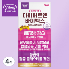 다이어트 보조제 식품 체지방 감소 가르시니아 카테킨 탄수화물 컷팅 바이벡스 다이어트 V, 4개, 300정