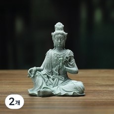 수월관음상 불교 상 탁상형 좌 미니 불상 절 불교 용품 불교굿즈 관세음보살, 2개, 청녹색