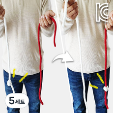 [KC인증]흰색로프에 있는 매듭이 빨간색 로프로 순간 이동하는 마술 무빙로프, 5세트