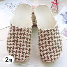 막힘 욕실화 그림 미끄럼방지 슬리퍼 방수 러브하우스, 모던체크, 2개